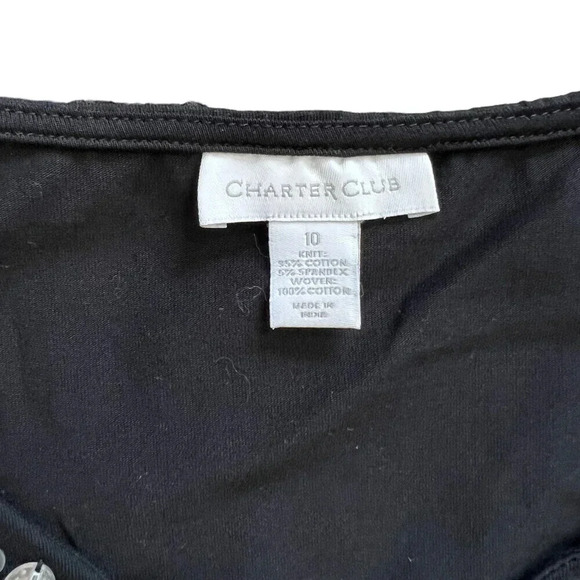 Charter Club Black Jeweled Fit & Flare Midi Dress 10 - Picture 4 of 4